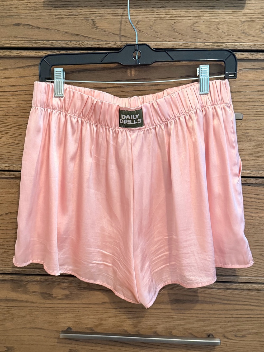 Daily Drills Pink Satin Boxer Shorts